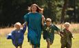 Rockbourne Roman Villa children running