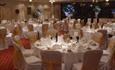 Room decorated for a wedding