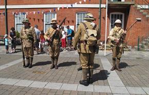 Re-enactors outside The Royal Green Jackets (Rifles) Museum