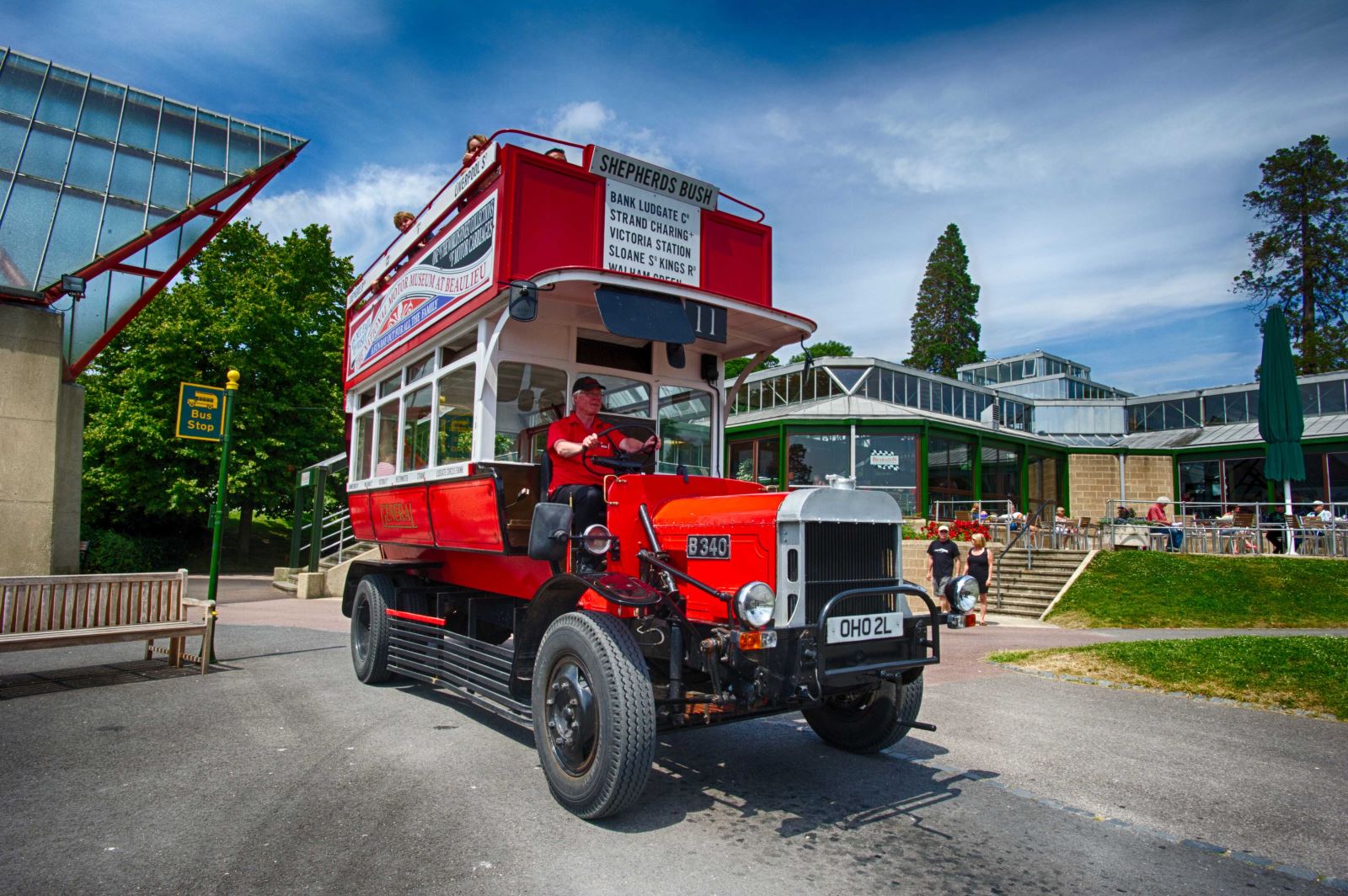 Vintage bus at Beaulieu, National Motor Museum