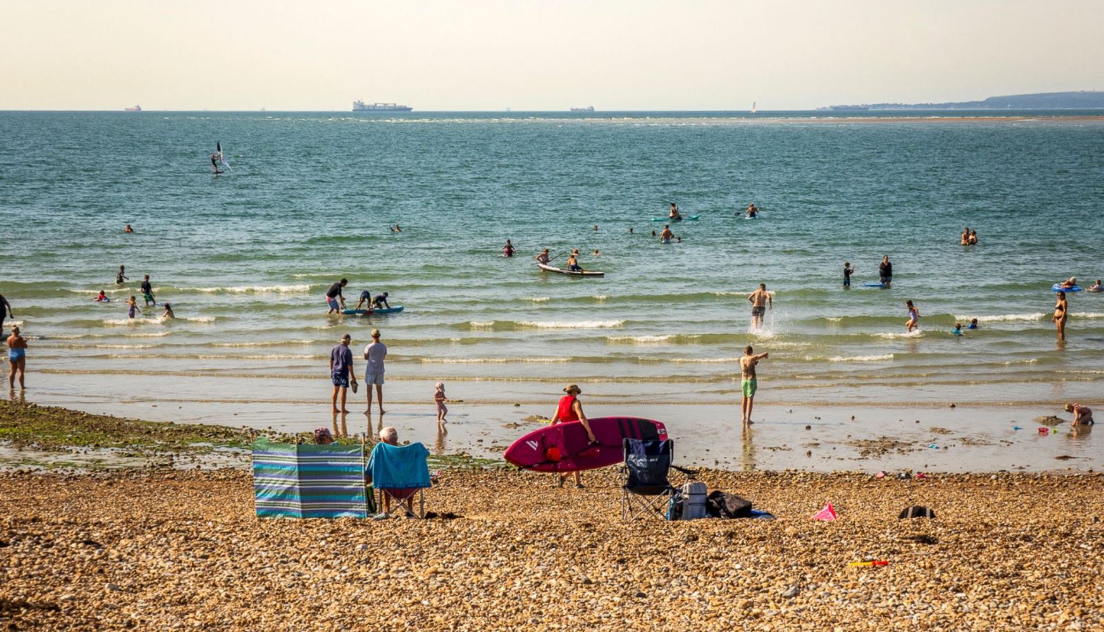 Swimming on Hayling Island Bech in Hampshire