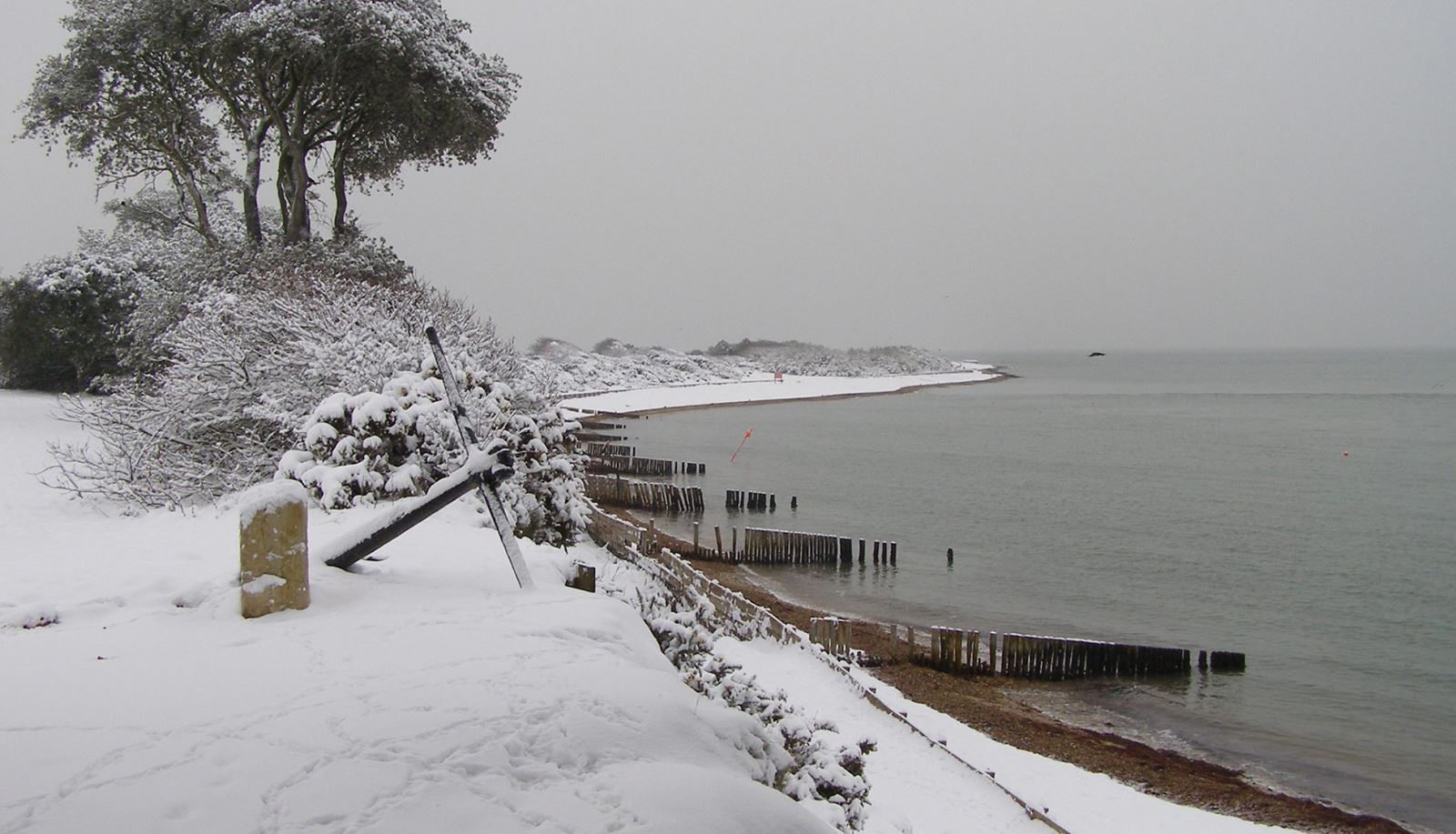 Lepe Beach in the Snow